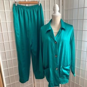 Vintage Victoria's Secret Gold Label 2 Piece PJ Pajama Set | Large